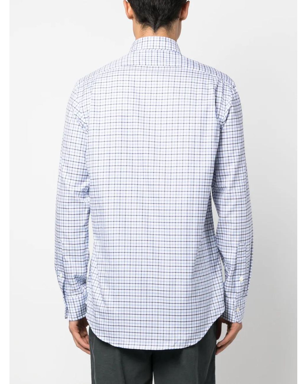 Polo Ralph Lauren Blue Check-Pattern Cotton Shirt for men