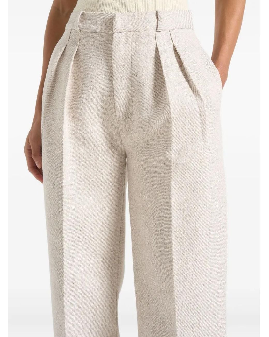 Manière De Voir Natural Julie Tailored Twin Pleat Trousers