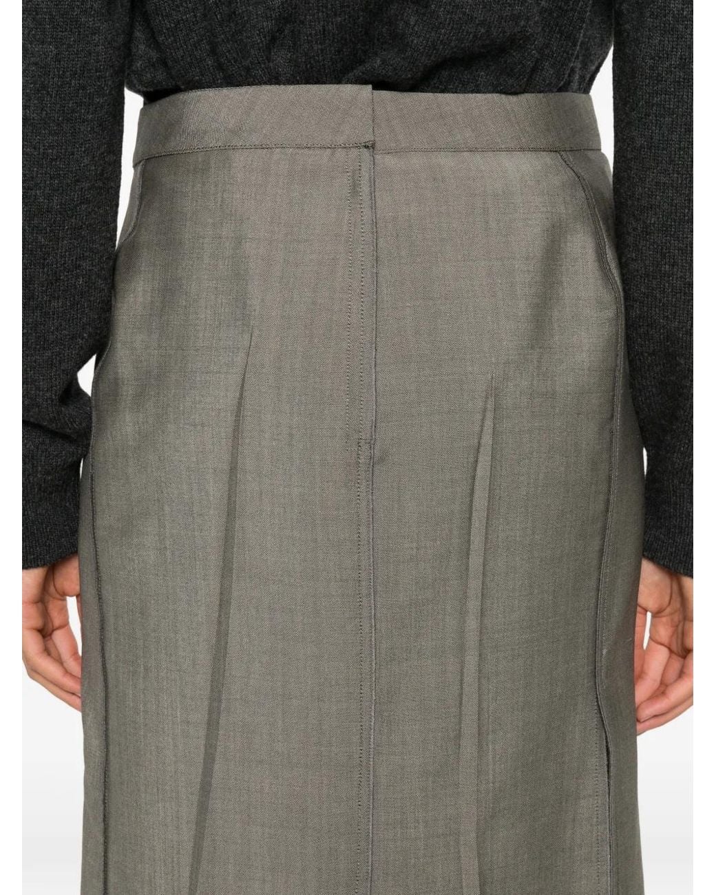 Victoria Beckham Gray Pressed Skirt