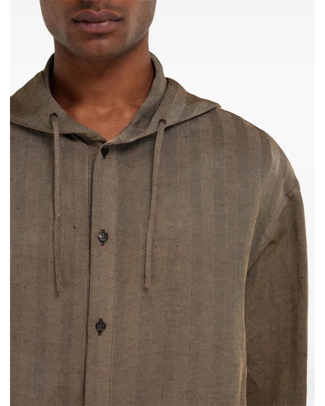 Ferragamo Brown Hooded Lightweight Blouson for men
