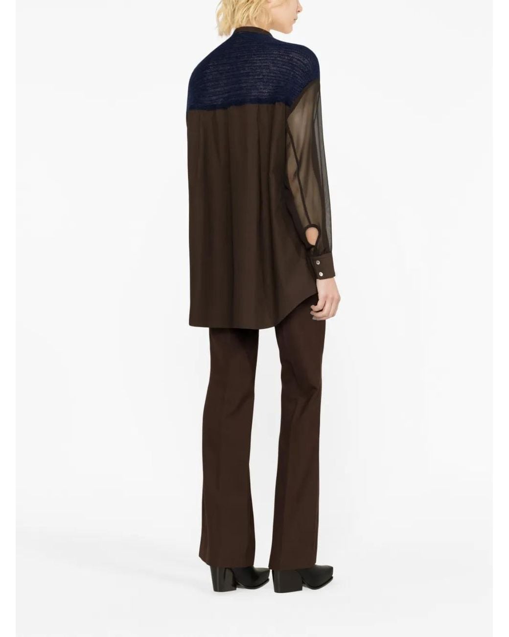 Undercover Blue Panelled Poplin Shirt