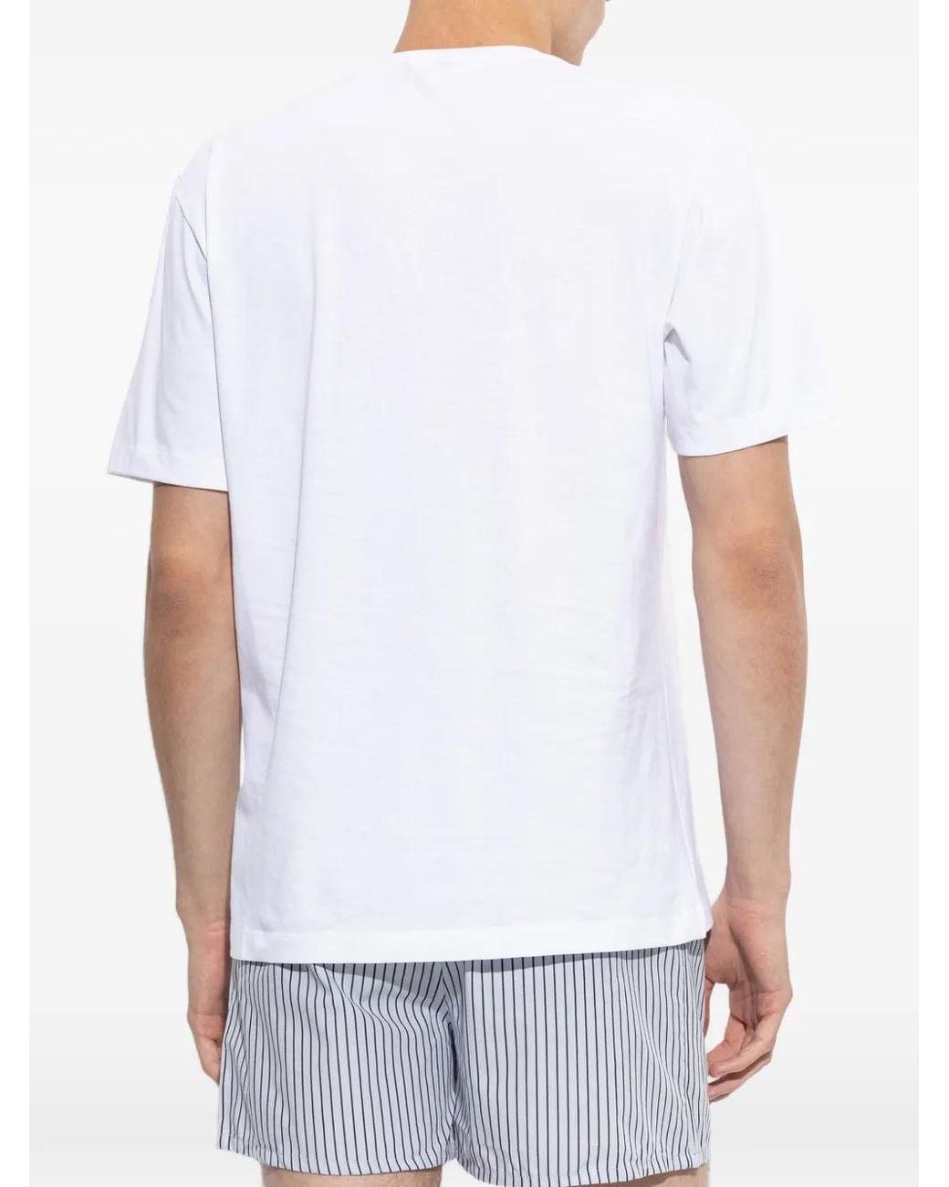 Hanro White V-Neck T-Shirt for men