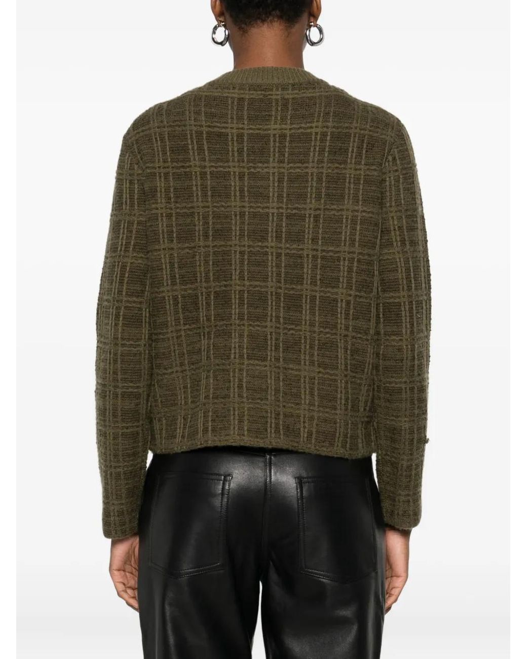 Bompard Green Jacquard Tweed Button Jacket