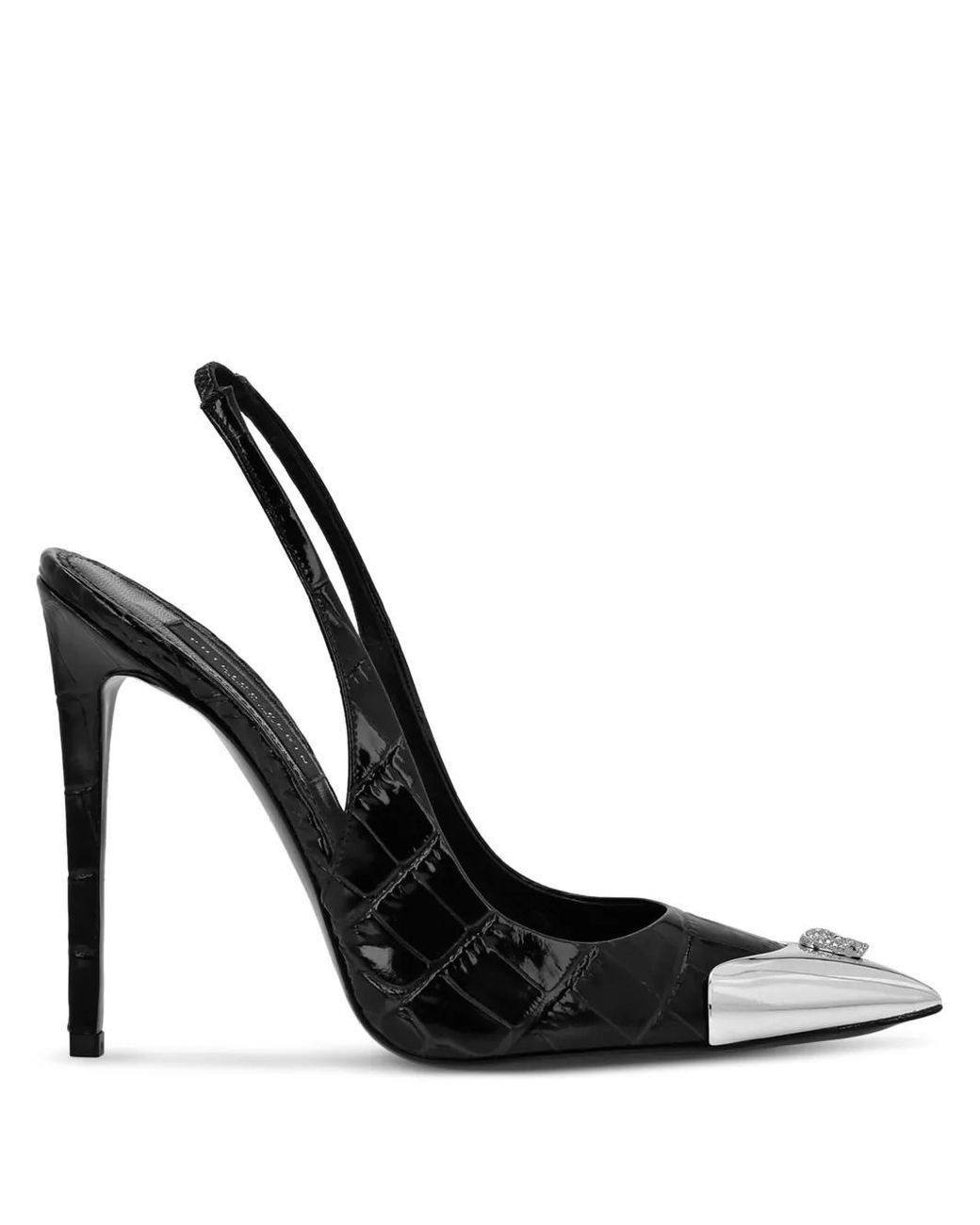 Philipp Plein Black 120Mm Crocco Pumps