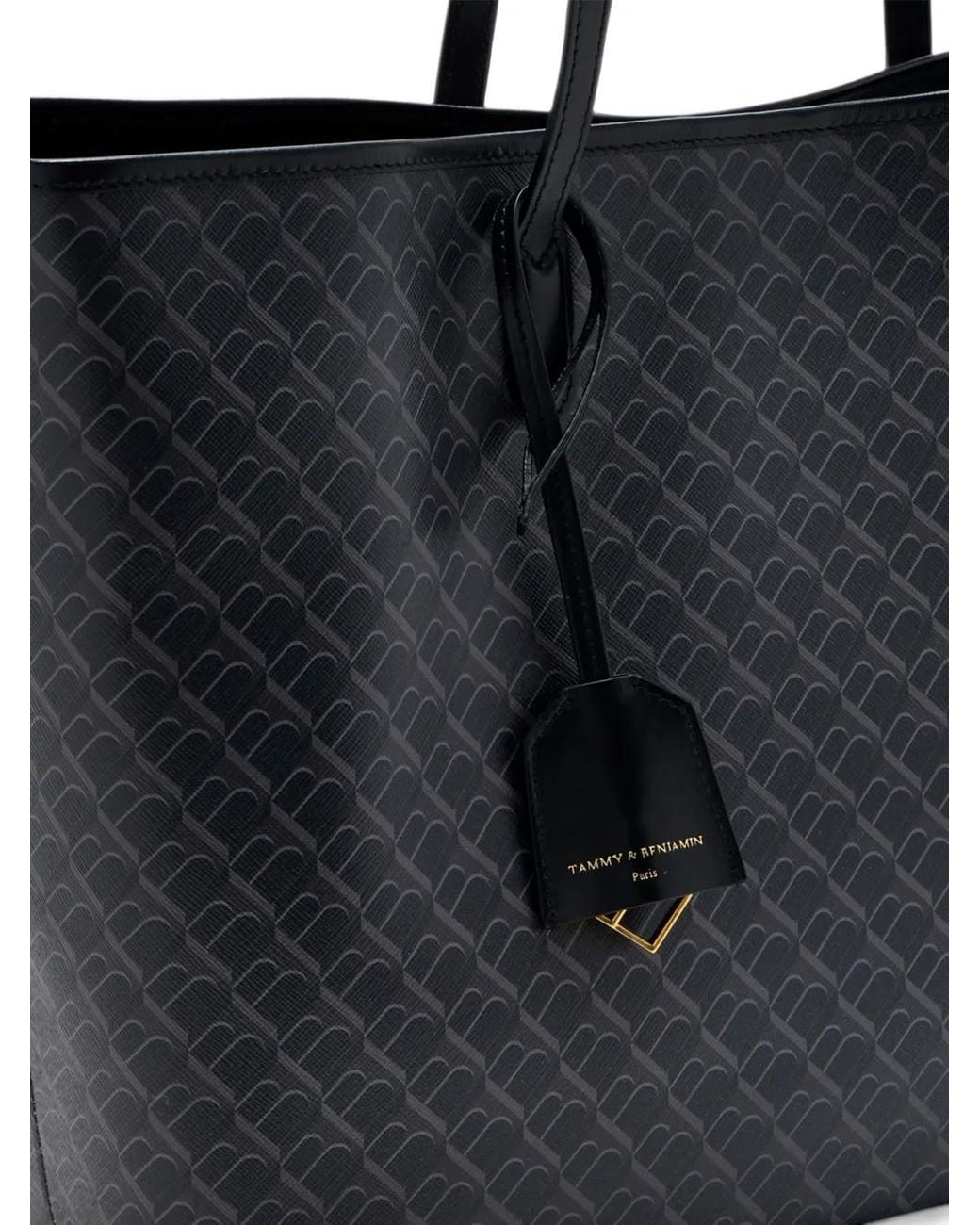 Tammy & Benjamin Black Monogram-Print Shoulder Bag