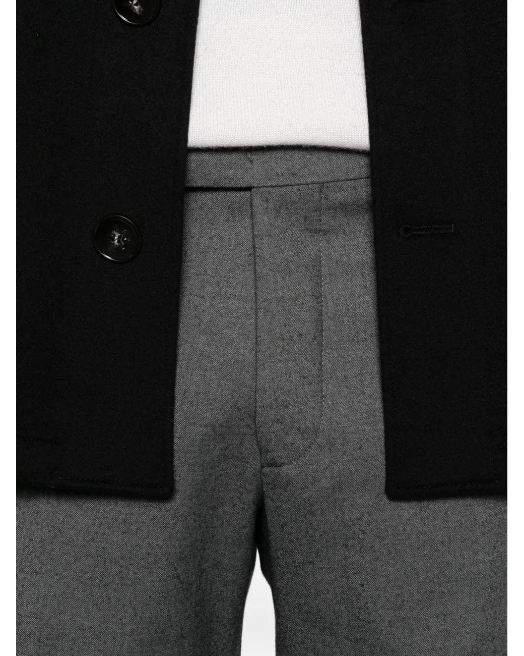 Michael Coal Gray Pressed-Crease Tailored Trousers for men