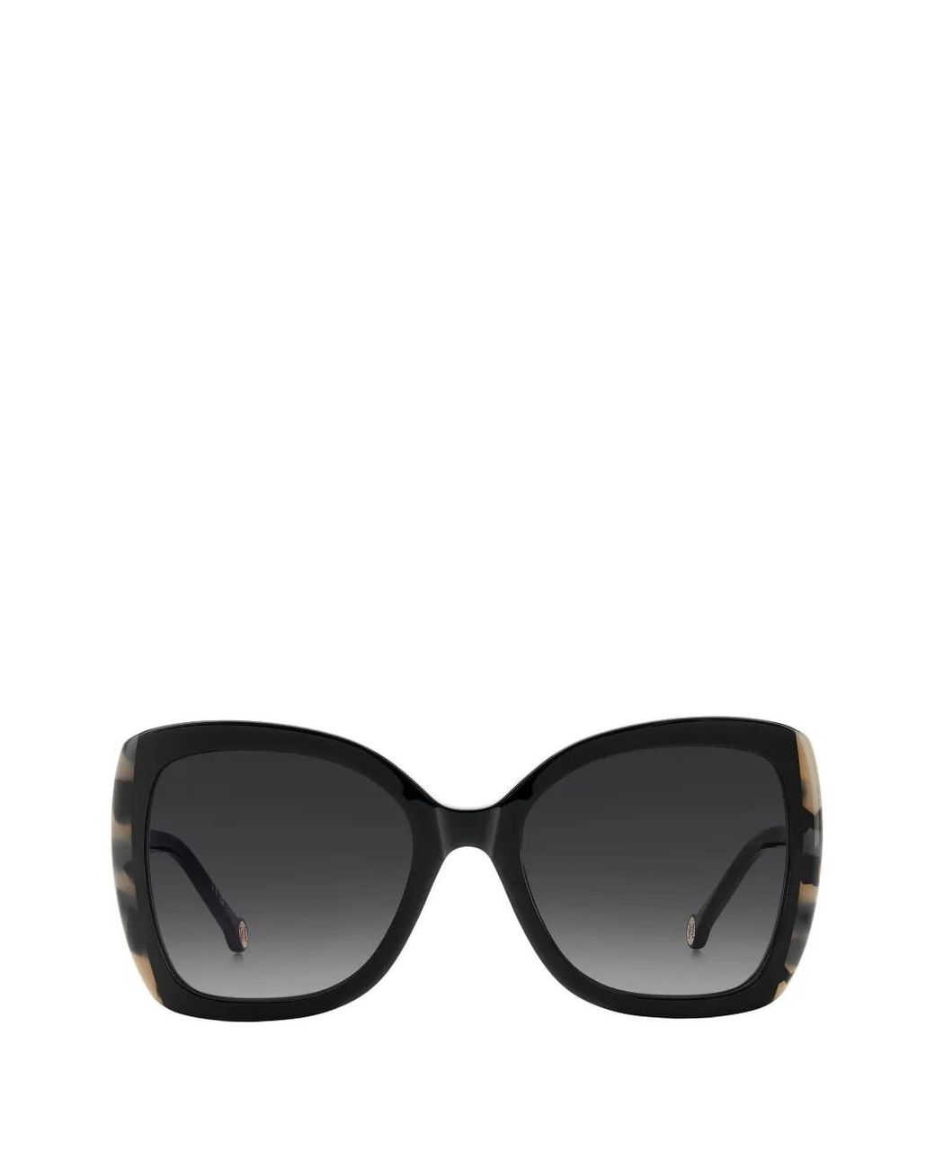 Carolina Herrera Black Tortoiseshell-Effect Squared-Frame Sunglasses