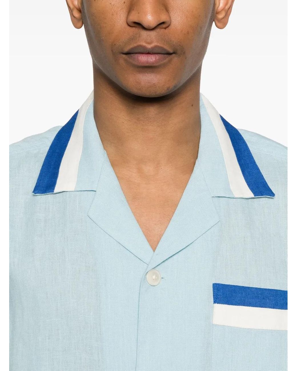 Bode Blue Seedling Stripe Shirt for men