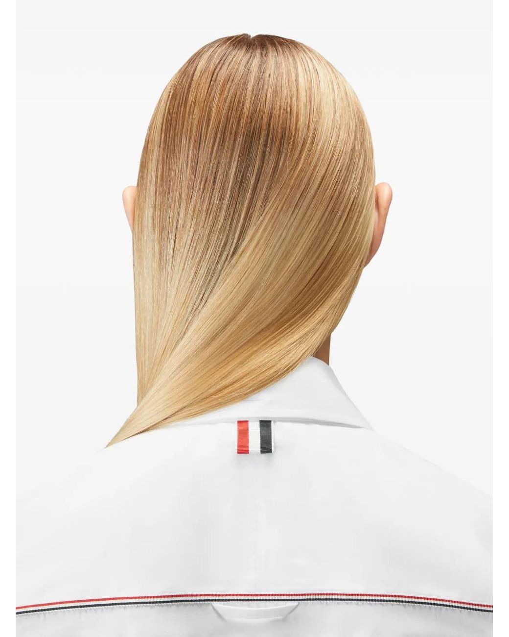Thom Browne White Chemise En Popeline À Bords Tricolores