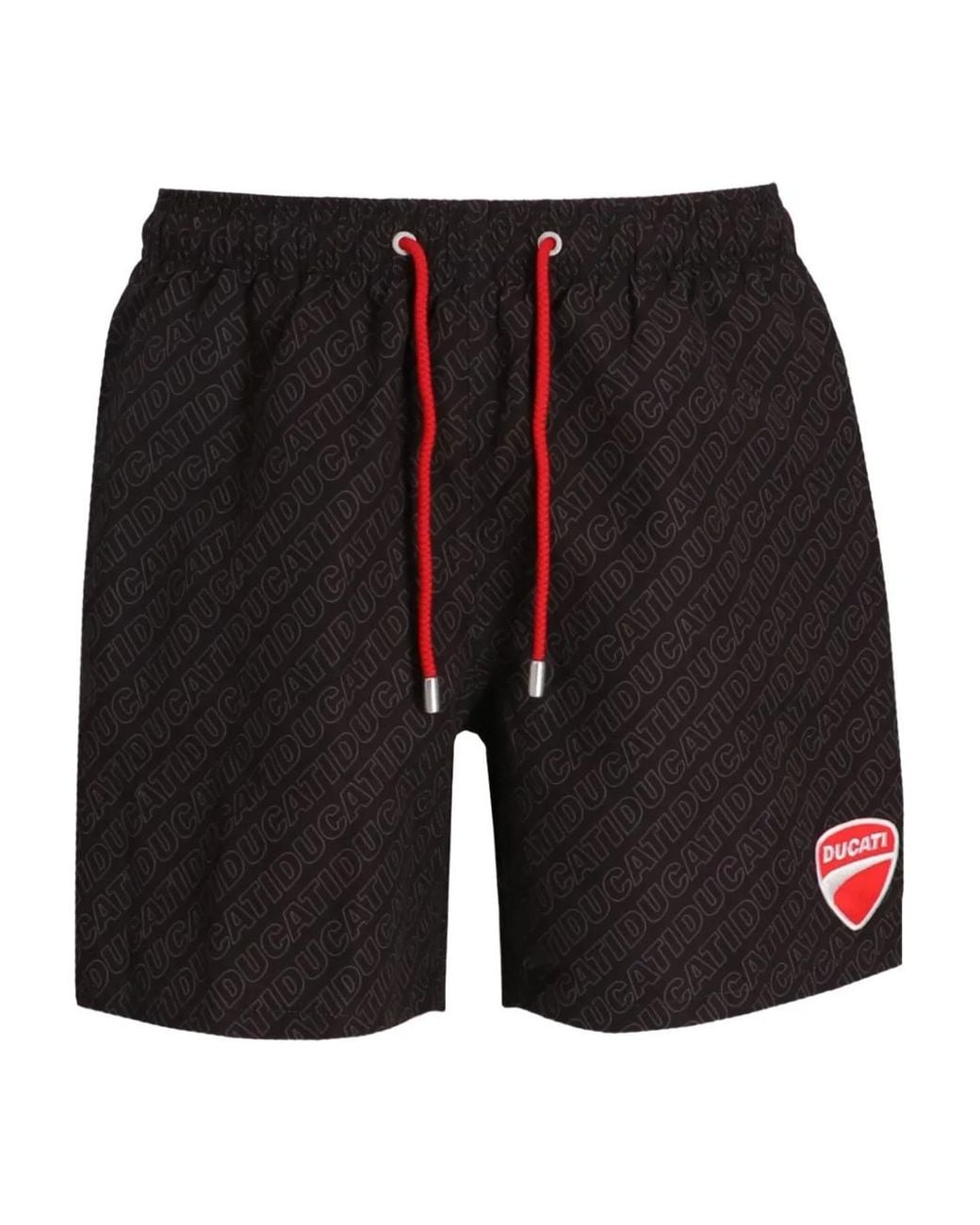 Mc2 Saint Barth Black Logo-Print Swim Shorts for men