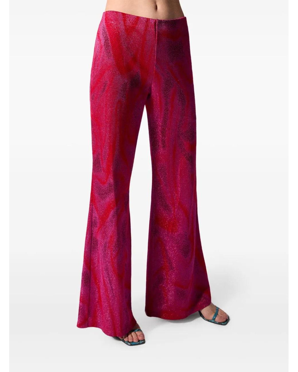 MACCAPANI Red Easy Palazzo Pants