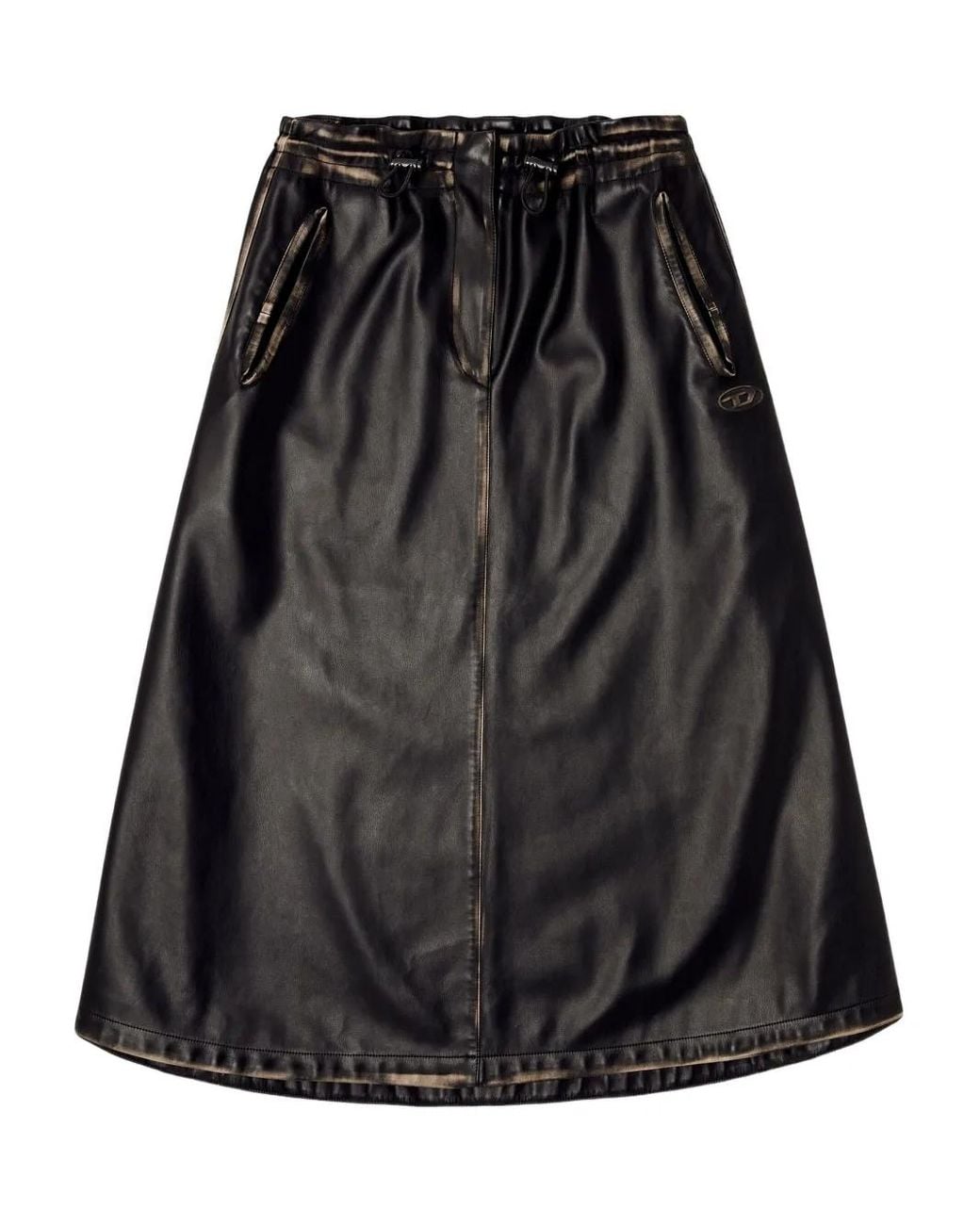 DIESEL Black 'O-Blivion' Midi Skirt