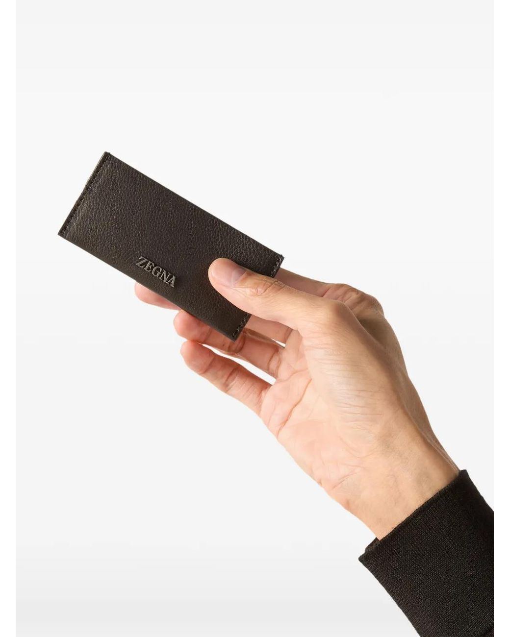 Zegna Gray Secondskin Card Case for men
