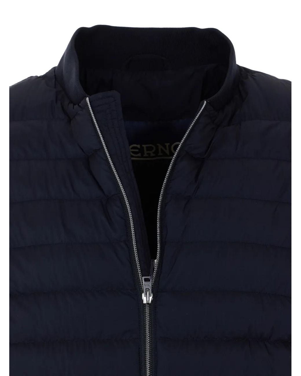 Herno Blue Zip Closure Pockets Jacket for men