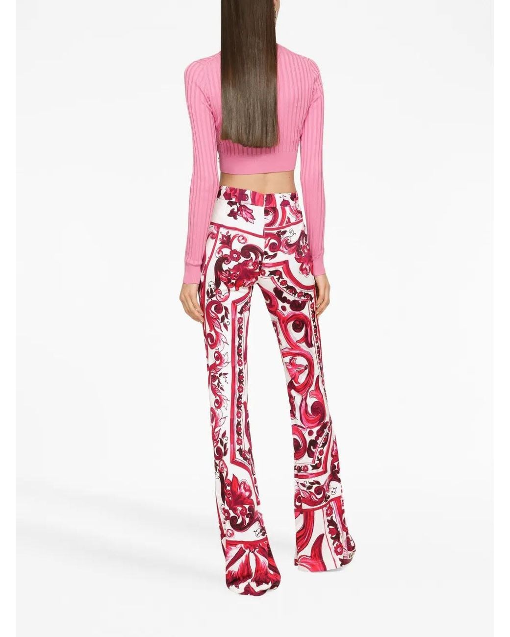 Dolce & Gabbana Pink Dg-Plaque Cropped Top