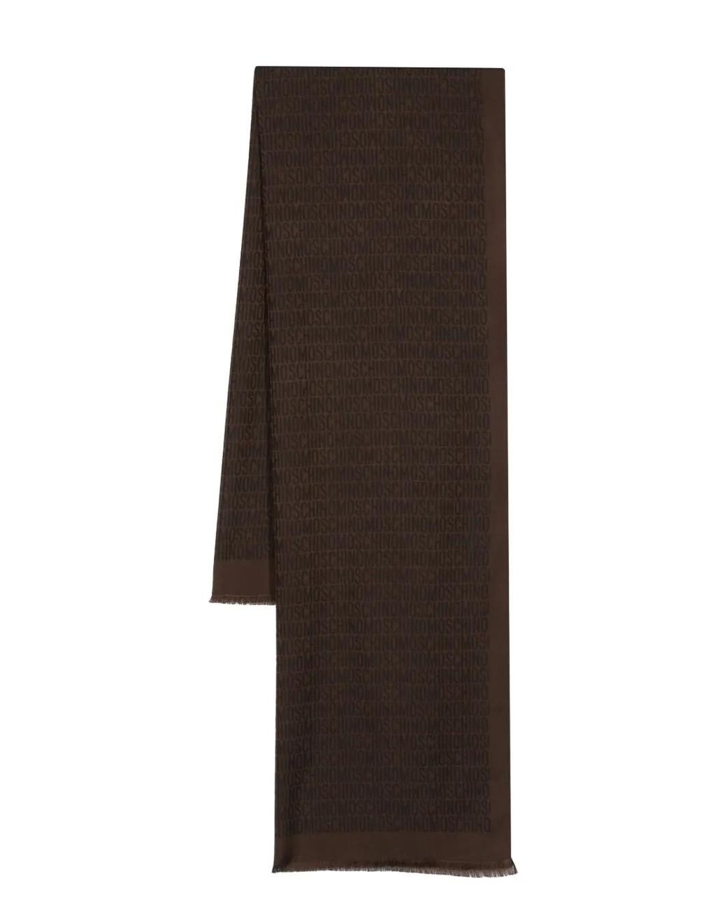Moschino Brown Jacquard Logo Scarf