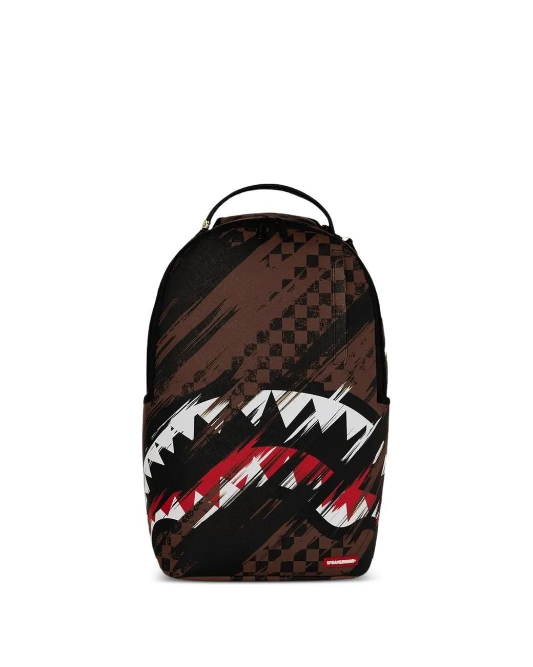 Sprayground Black Checkered Shark-Print Backpack