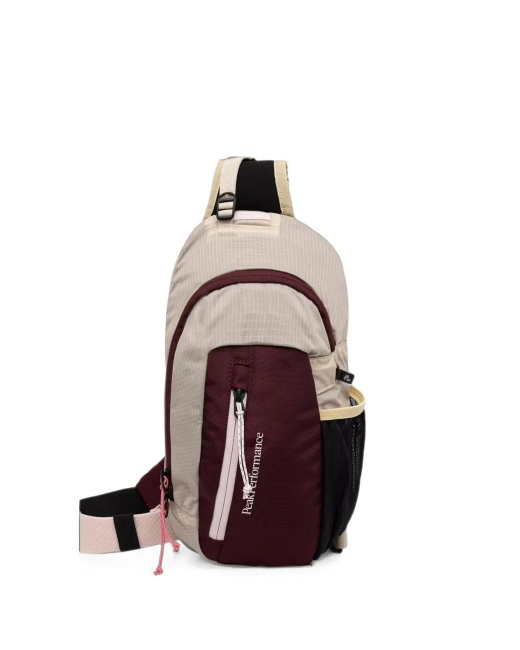 Peak Performance White Ripstop-Texture Logo-Print Backpack