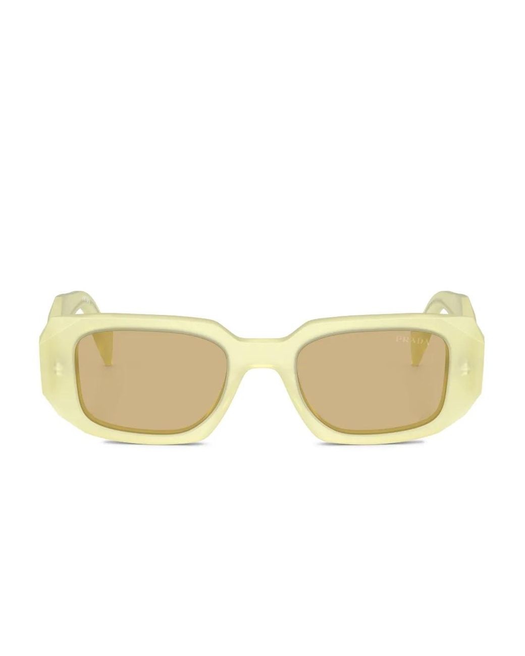 Prada Natural Lunettes De Soleil Symbole À Monture Géométrique