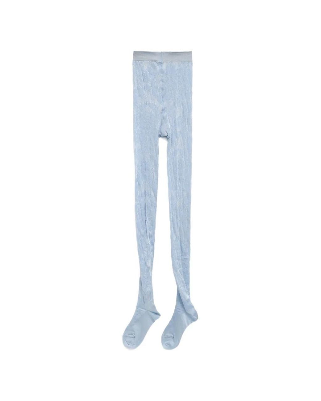 JULIE KEGELS Blue Damask-Pattern Tights