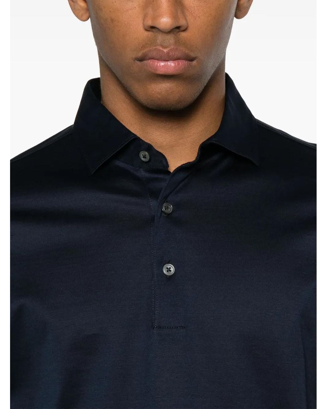 D4.0 Blue Cotton Polo Shirt for men