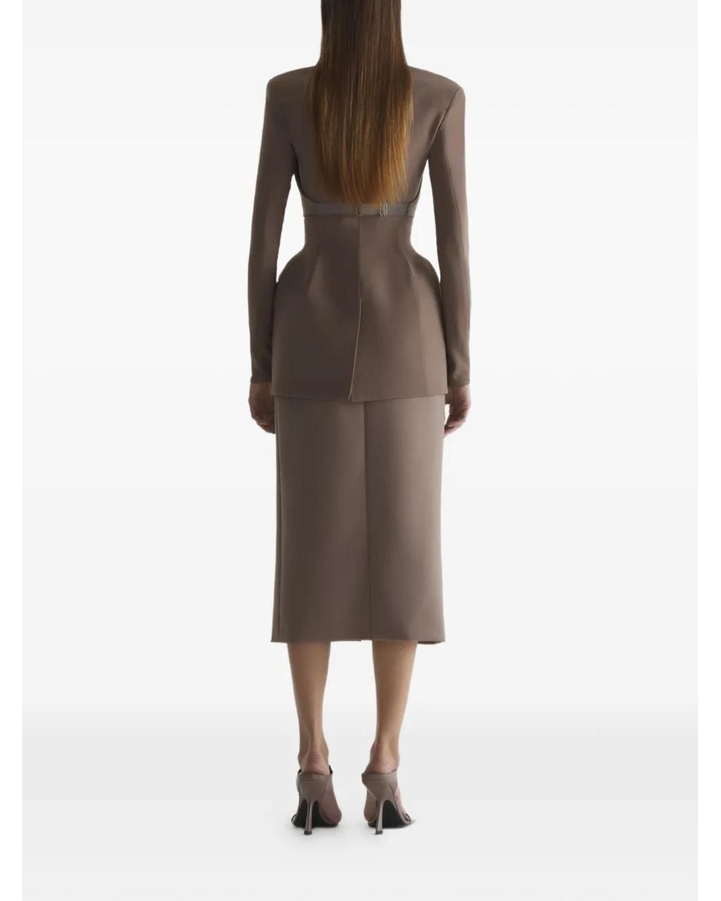 Mugler Cropped Top in het Brown