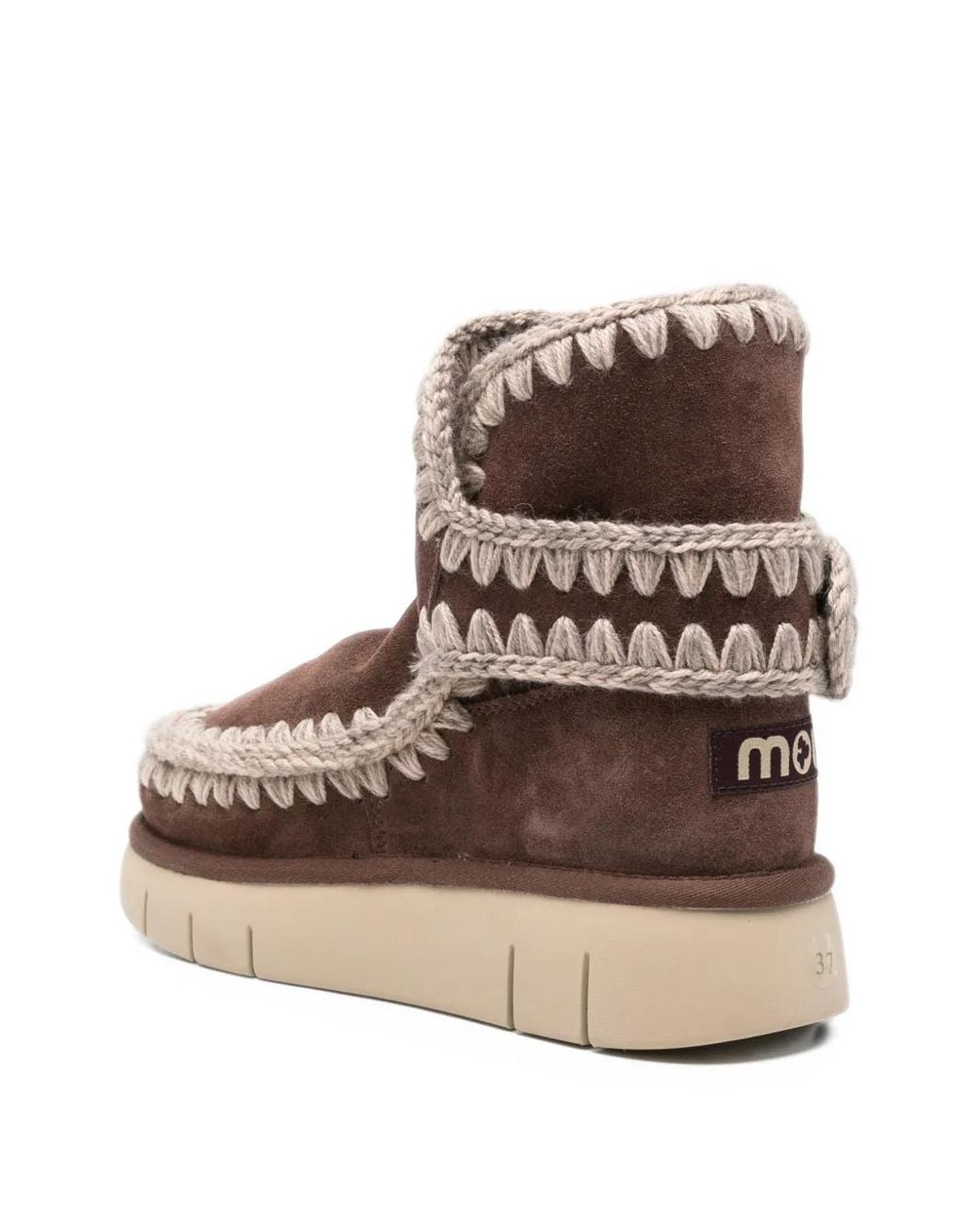 Mou Brown Bounce Buckle-Strap Boots