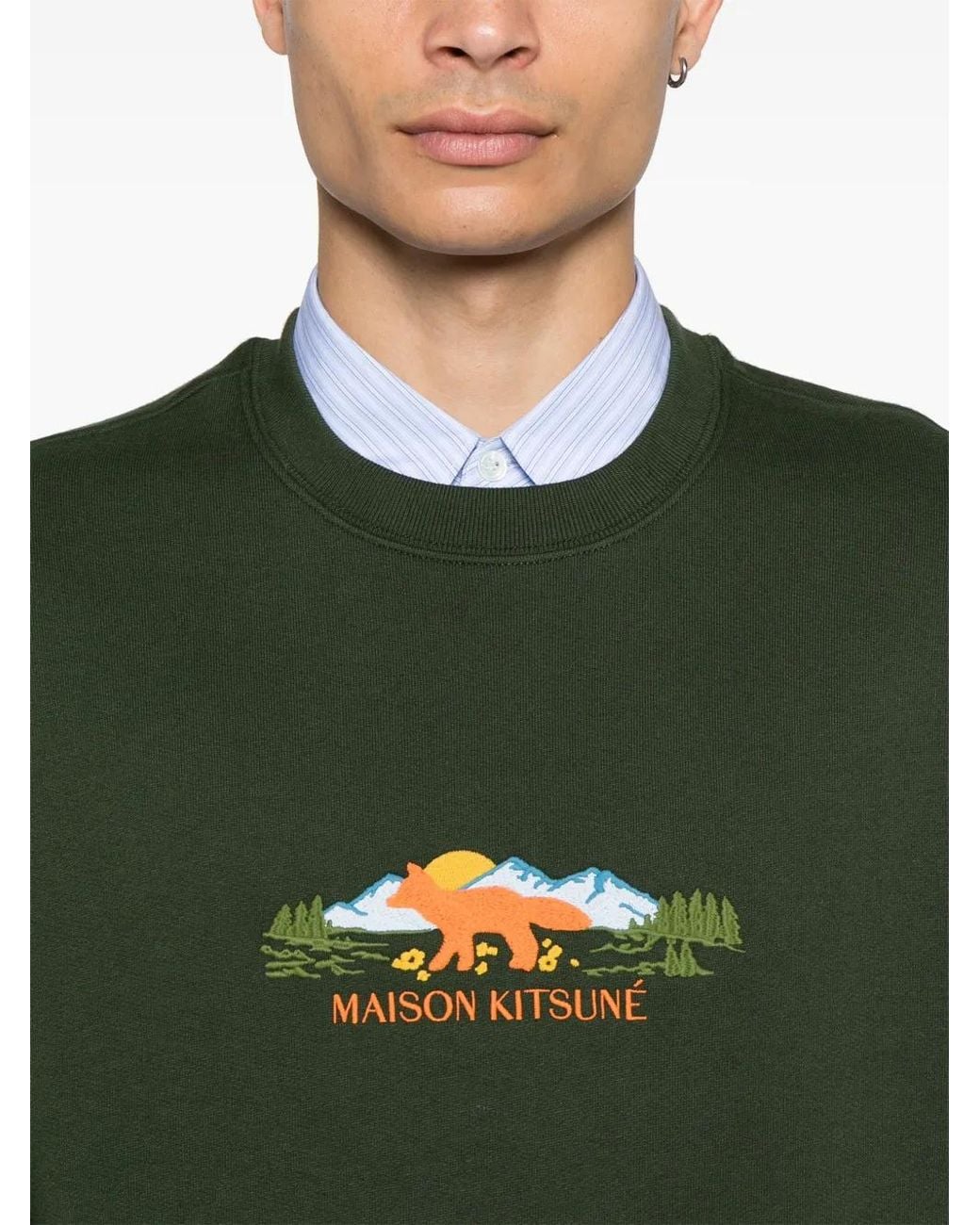 Maison Kitsuné Green Outdoor Profile Fox Sweatshirt for men