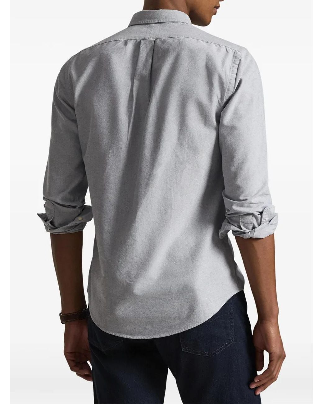Polo Ralph Lauren Gray Slim-Fit Oxford Shirt for men