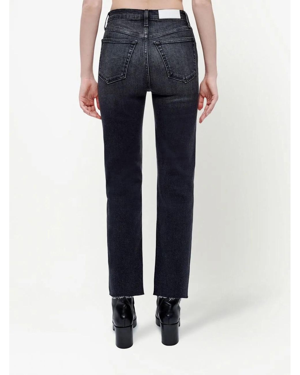 Re/done Blue High-Rise Cropped Jeans