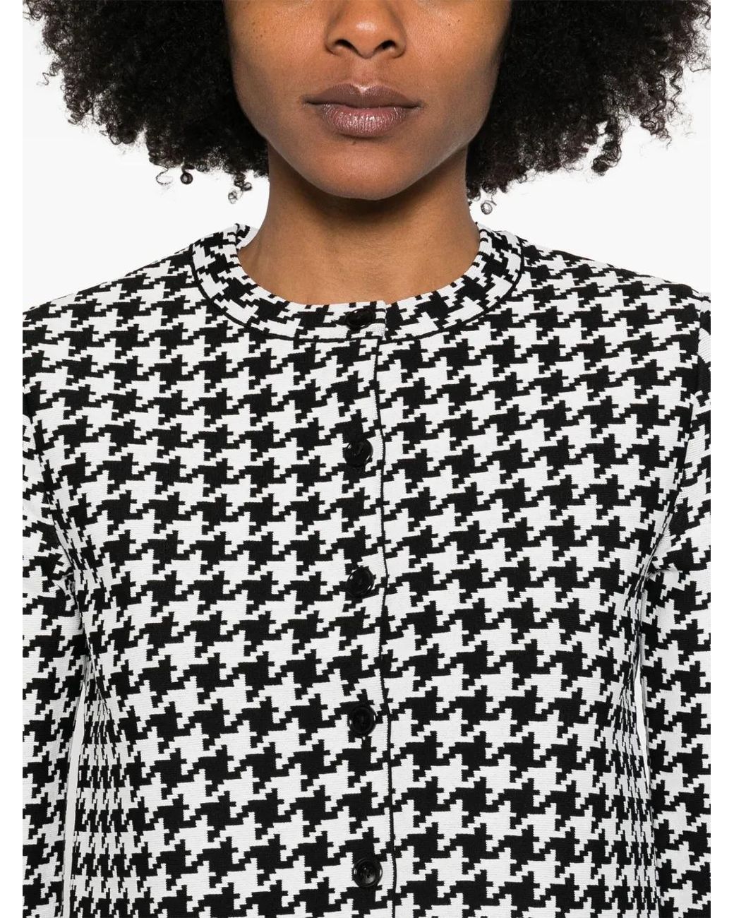 Alexander McQueen Black Houndstooth-Pattern Jacket