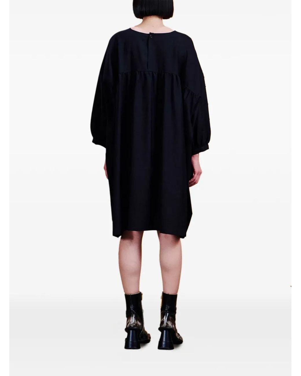 Henrik Vibskov Black Non Chalant Oversized Asymmetric Dress
