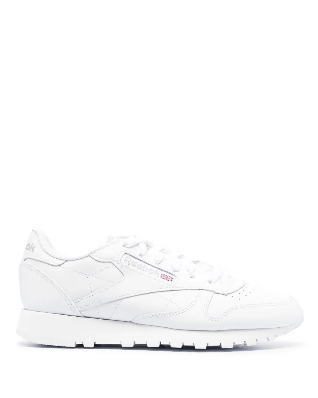 Reebok White Logo-Patch Low-Top Sneakers