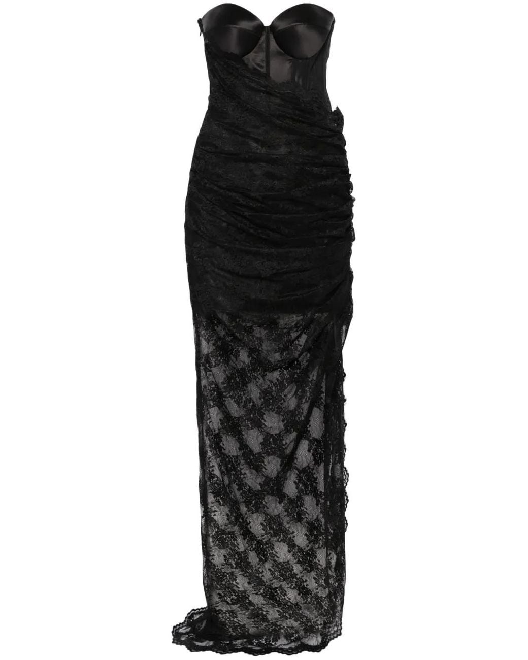 GIUSEPPE DI MORABITO Black Lace Maxi Dress