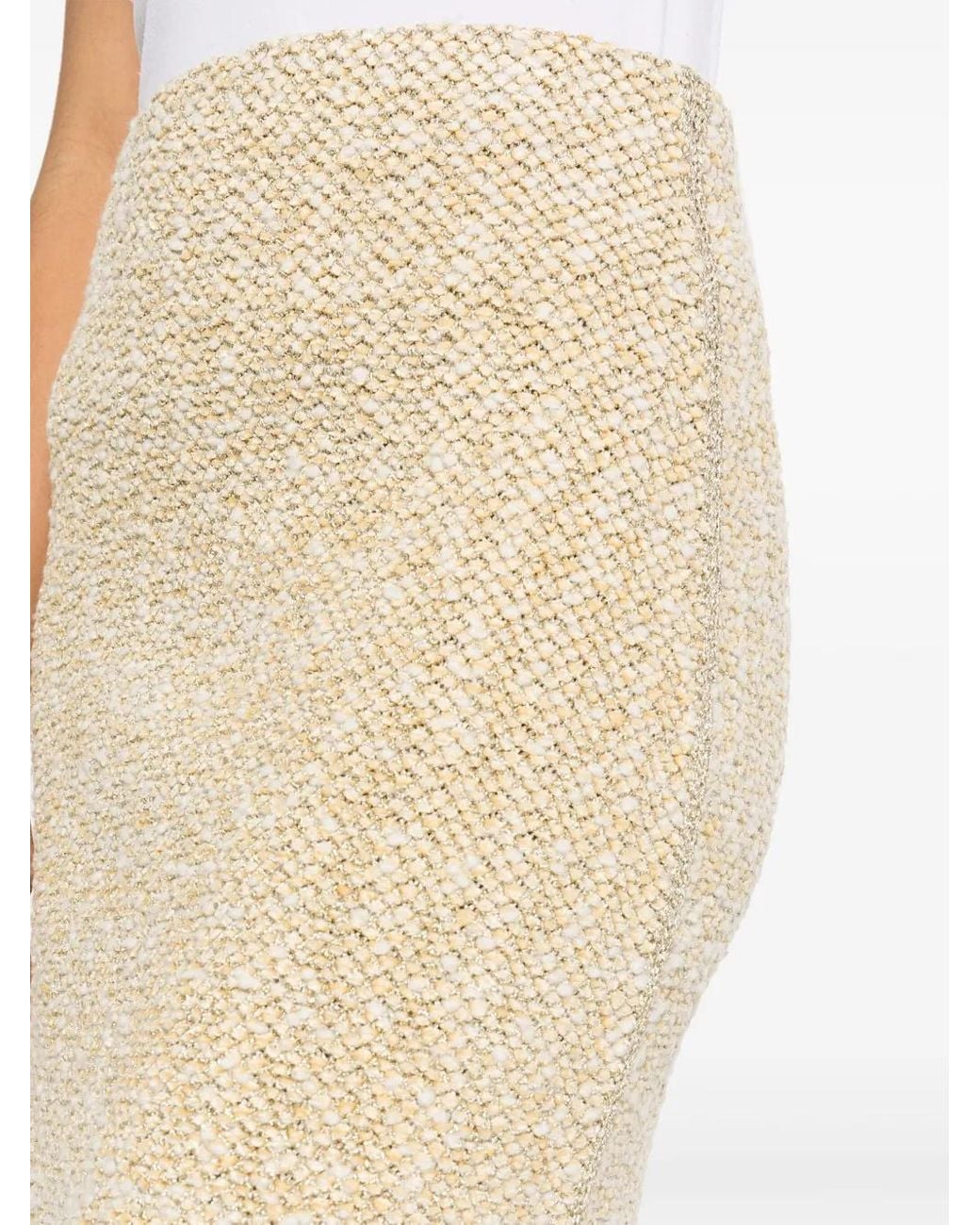 Fabiana Filippi Natural Tweed Pencil Skirt