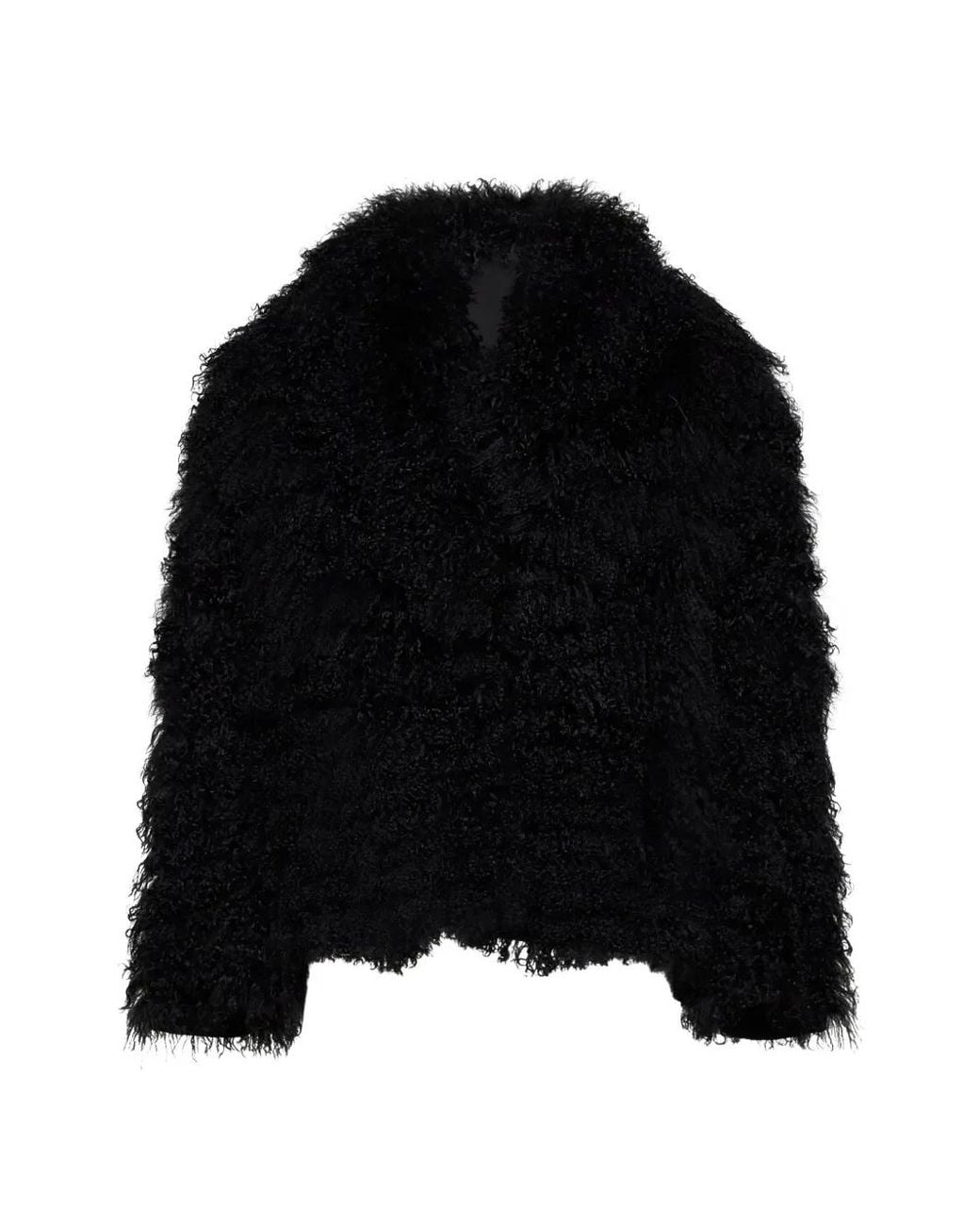 Simonetta Ravizza Black Textured-Finish Wool Coat