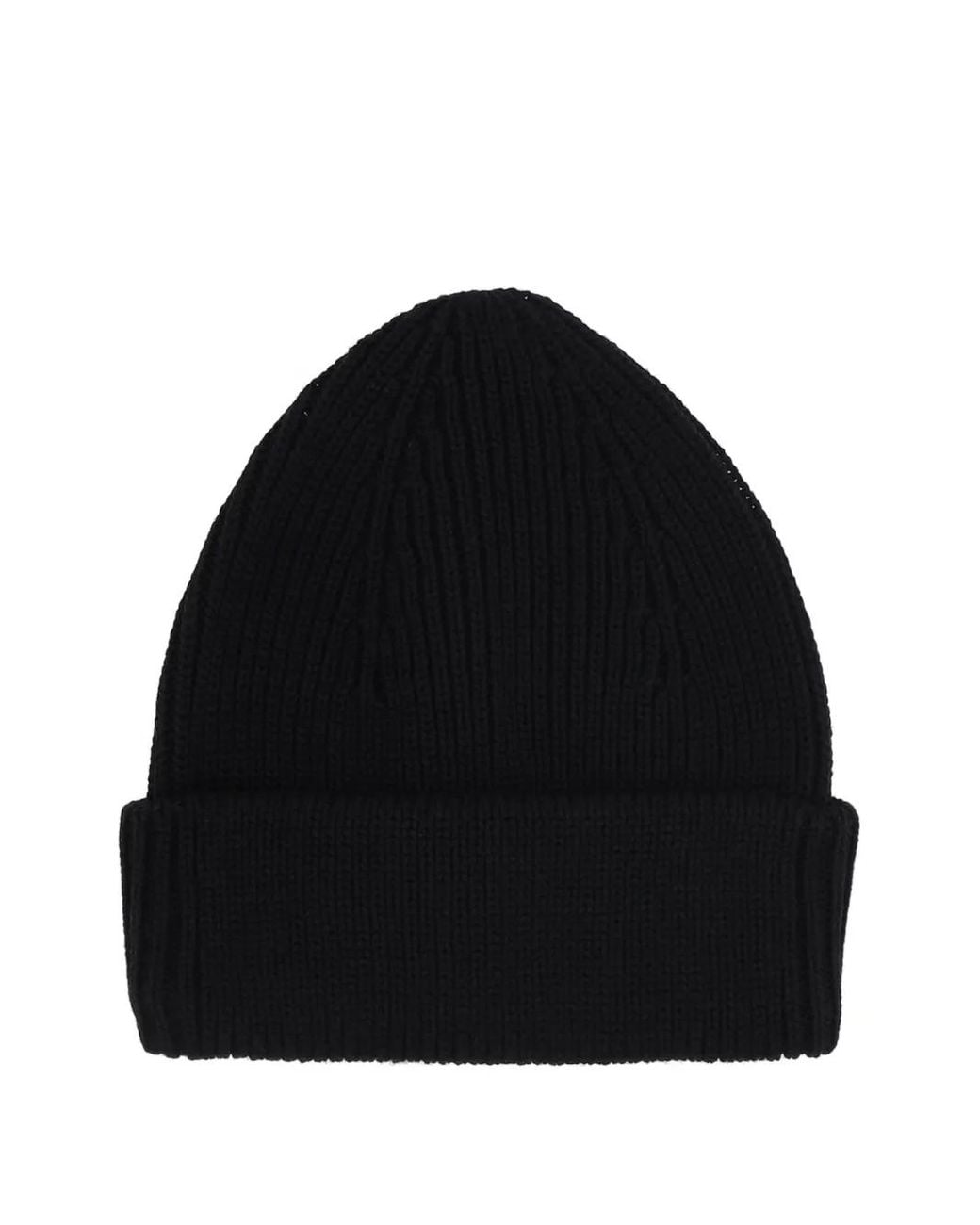 Roberto Collina Black Ribbed-Knit Beanie Hat for men