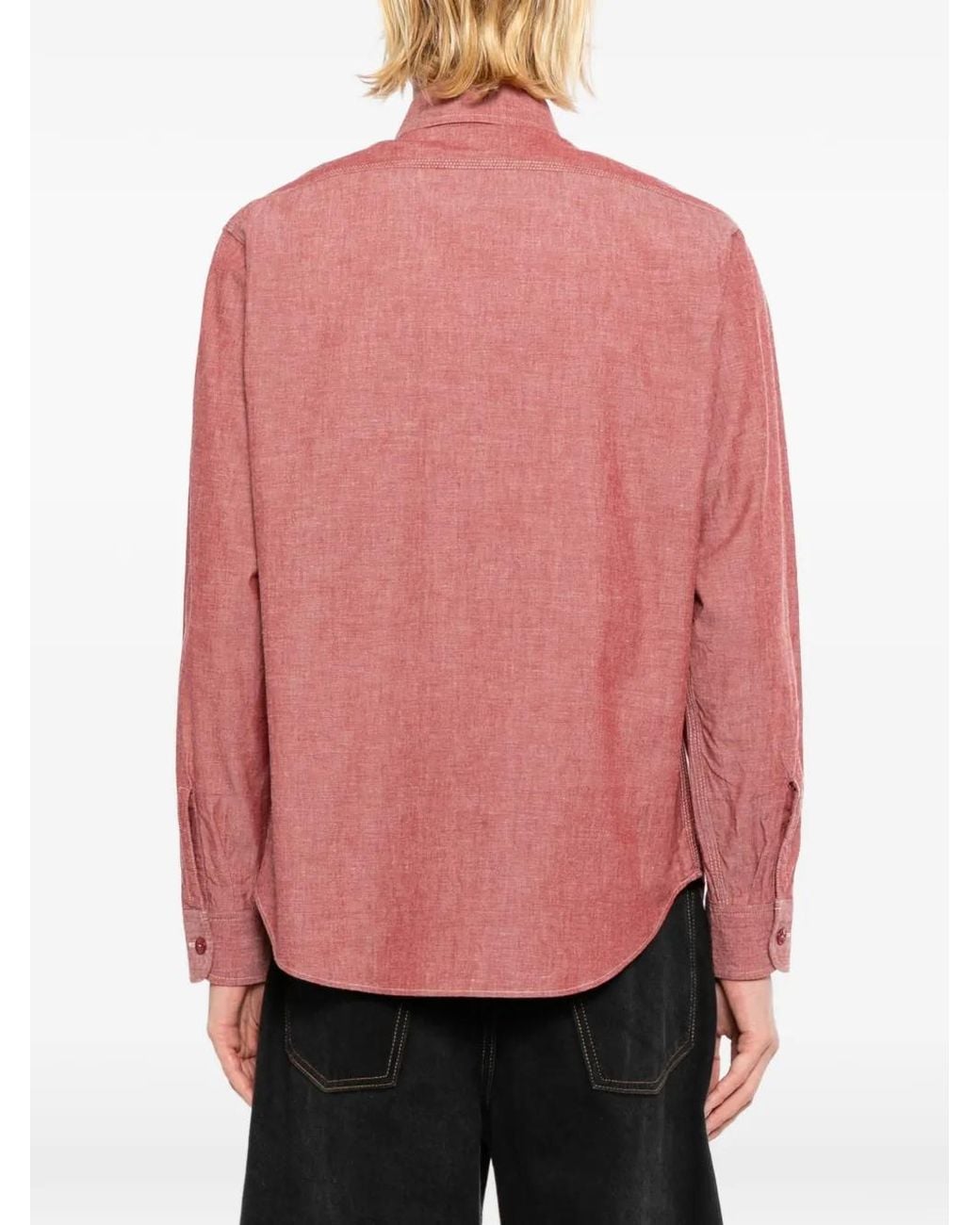 Sugar Cane Jeans Chambray Overhemd in het Pink voor heren