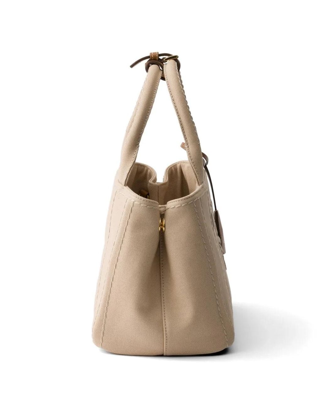 Prada Natural Jardinière Small Cotton Canvas Bag