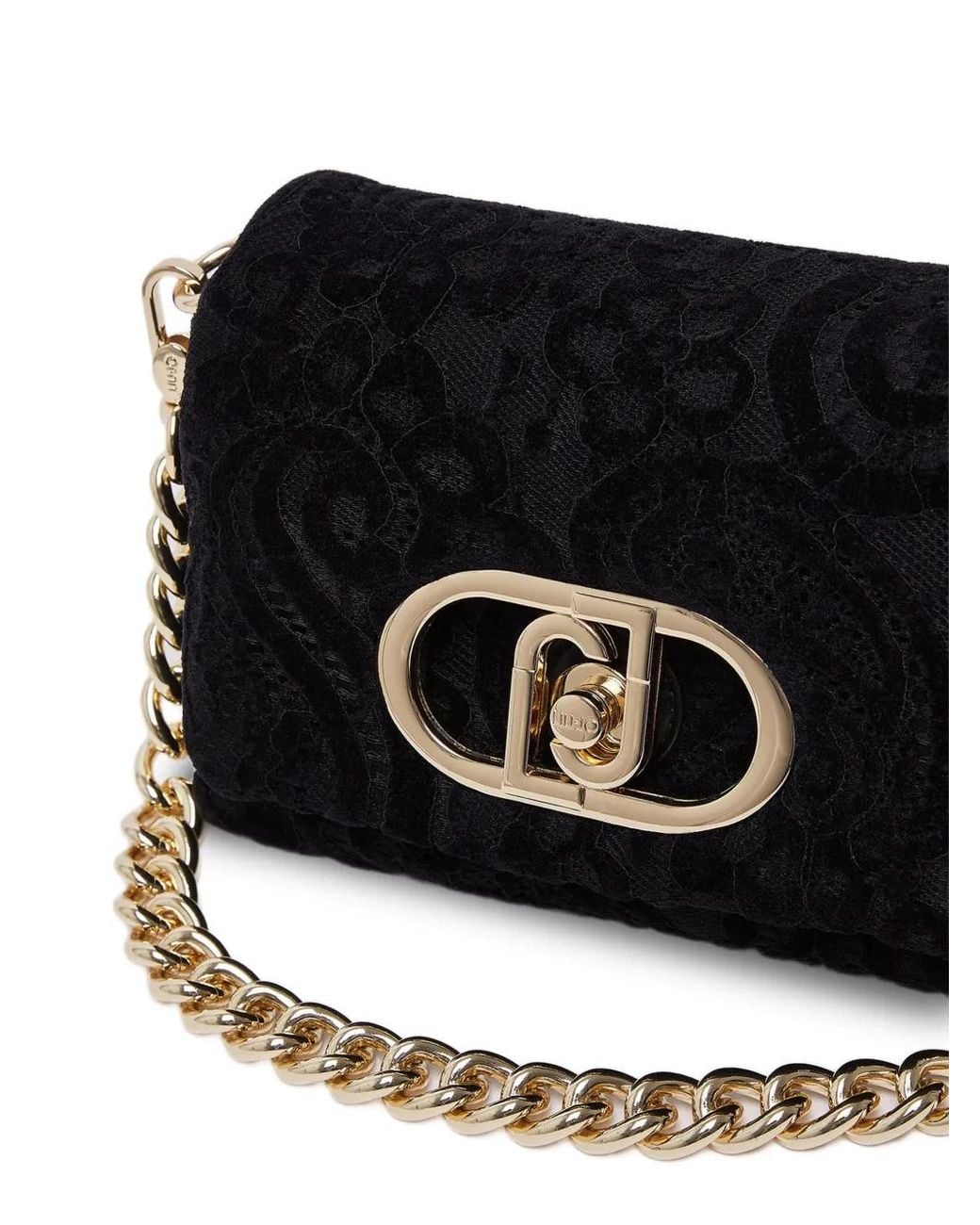 Liu Jo Black Lapuffy Small Lace Bag