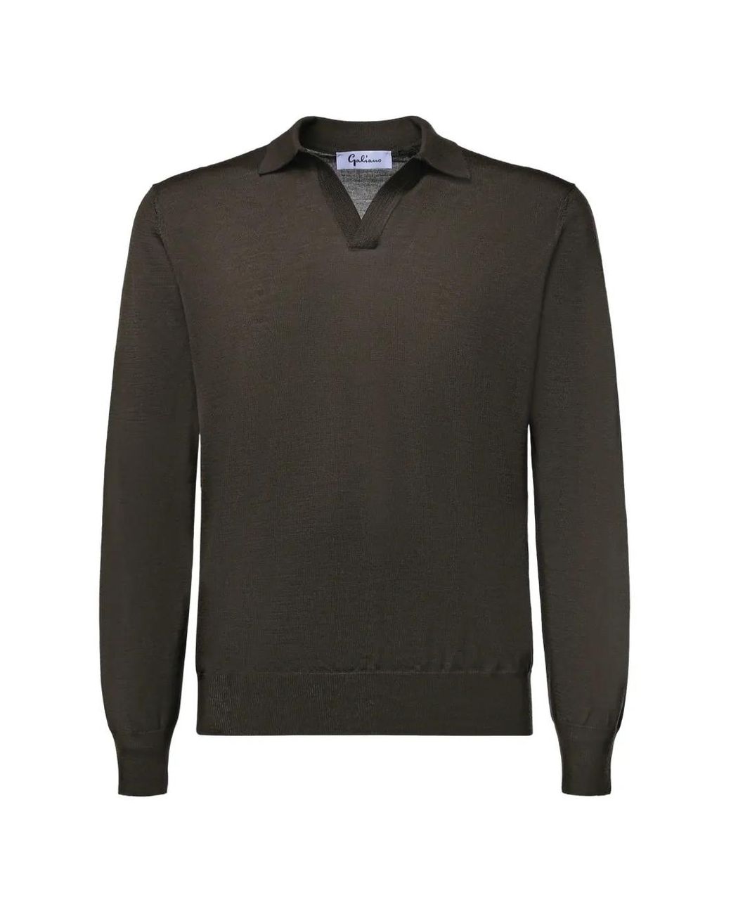 Galiana Gray Polo-Collar Sweater for men