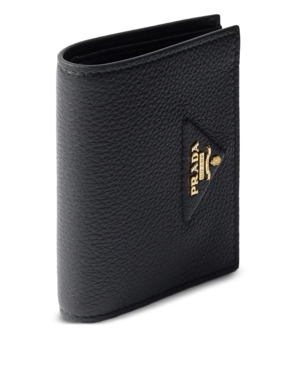 Prada Black Small Textured Leather Wallet