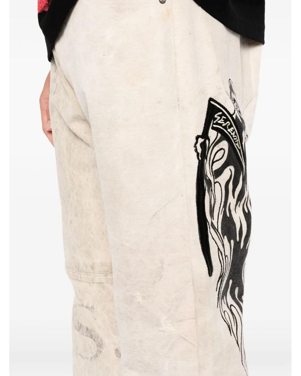 Warren Lotas White Graphic-Print Jeans for men
