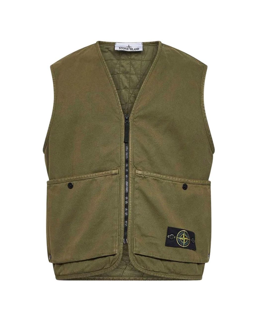 Stone Island Green Cotton Vest for men