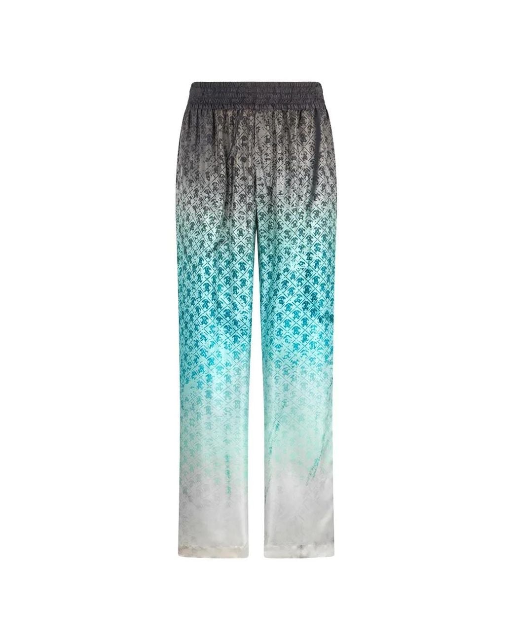 Roberto Cavalli Blue Pantalon À Imprimé Monogrammé Et Effet De Dégradé for men