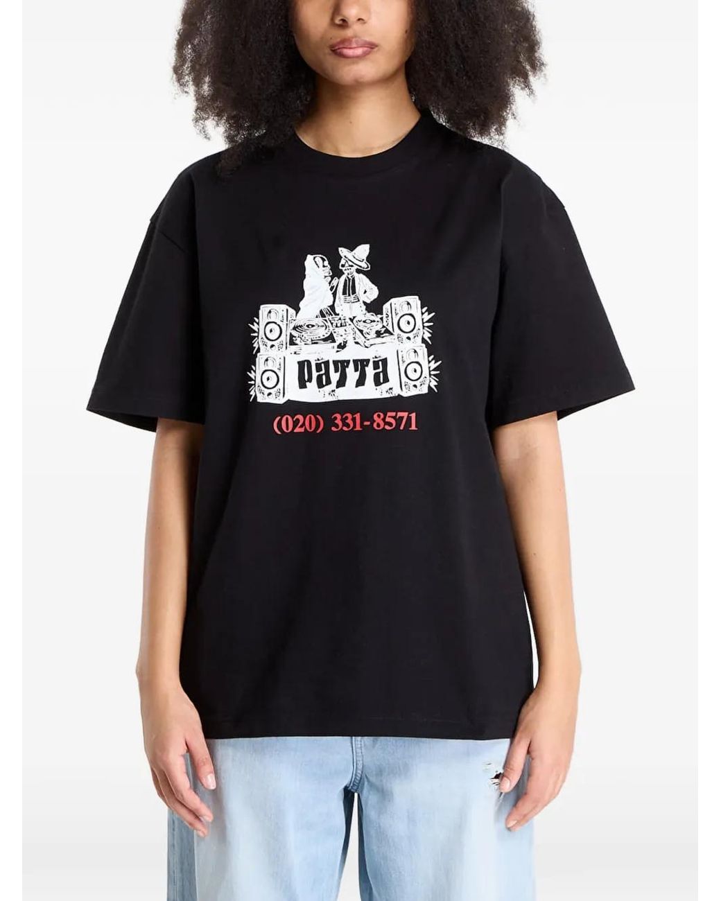 PATTA Black Graphic-Print T-Shirt