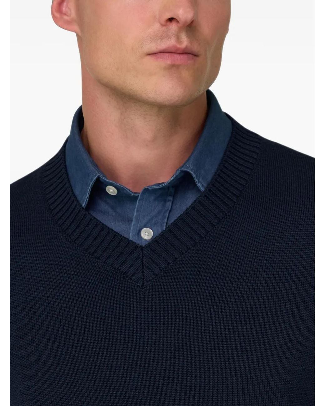 Boggi Blue V-Neck Jumper for men