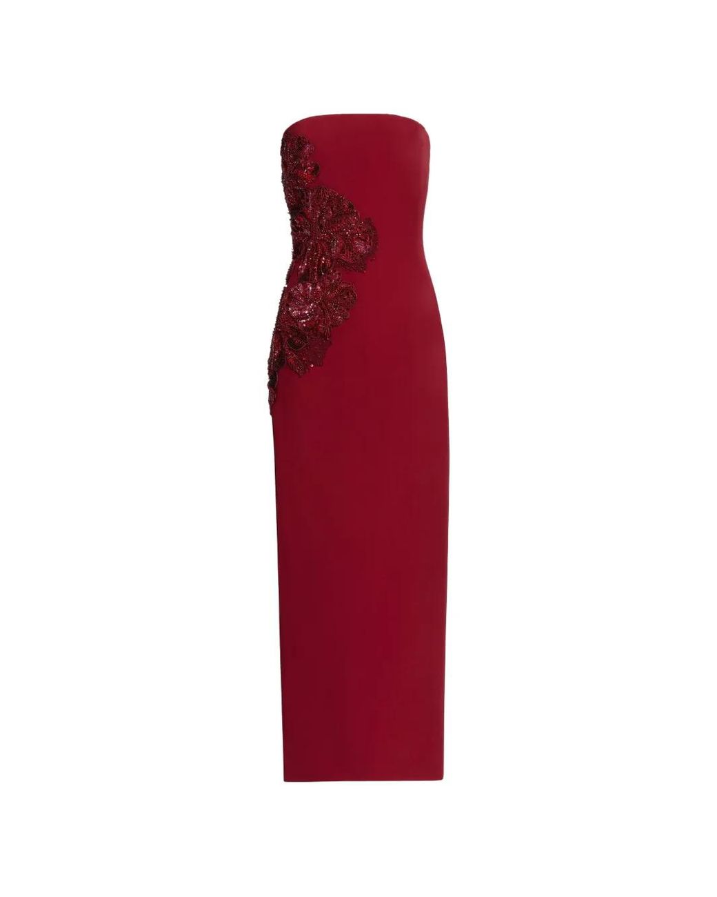 Elie Saab Red Strapless Maxi Dress