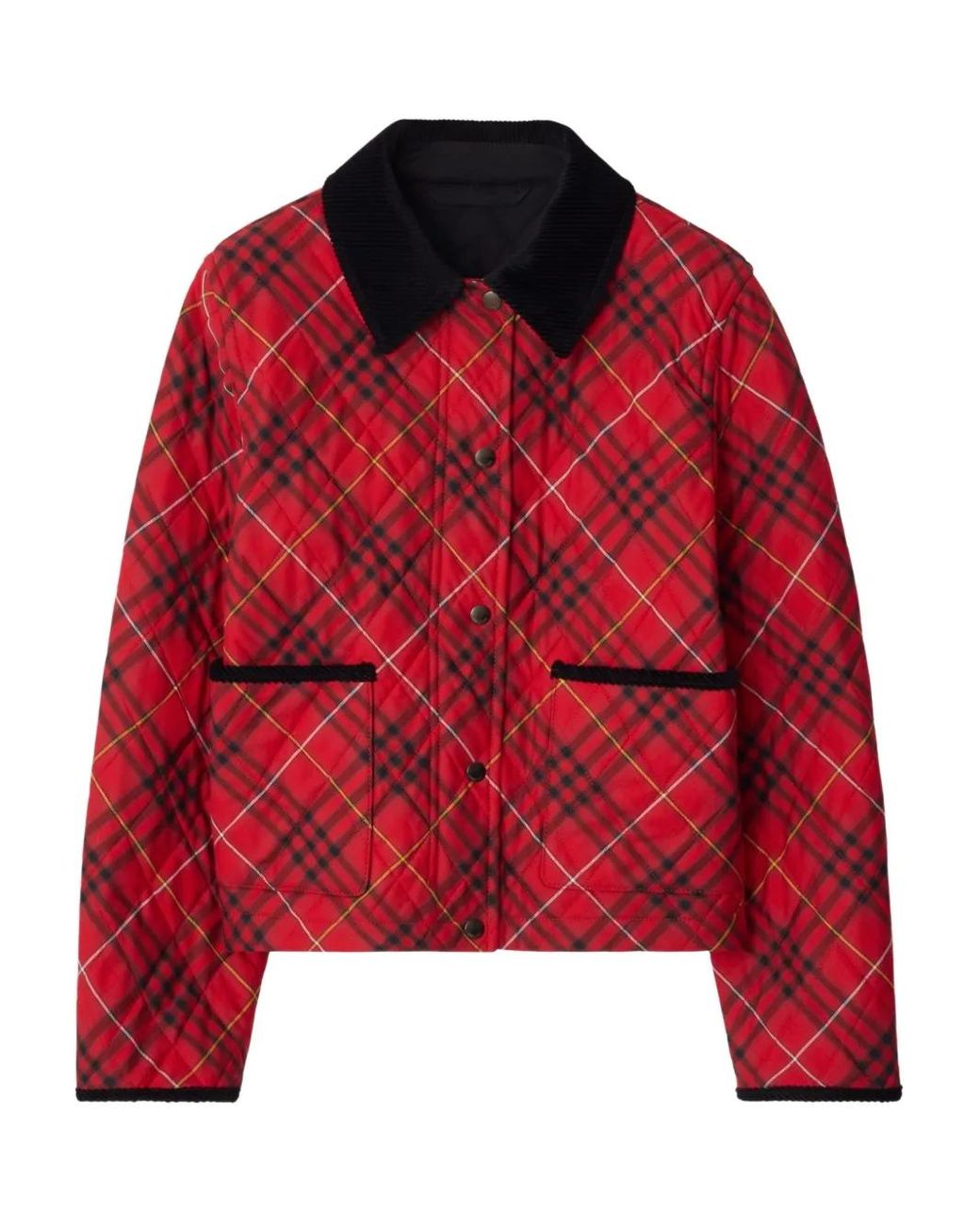 Burberry Red Quilted Cropped Jacket