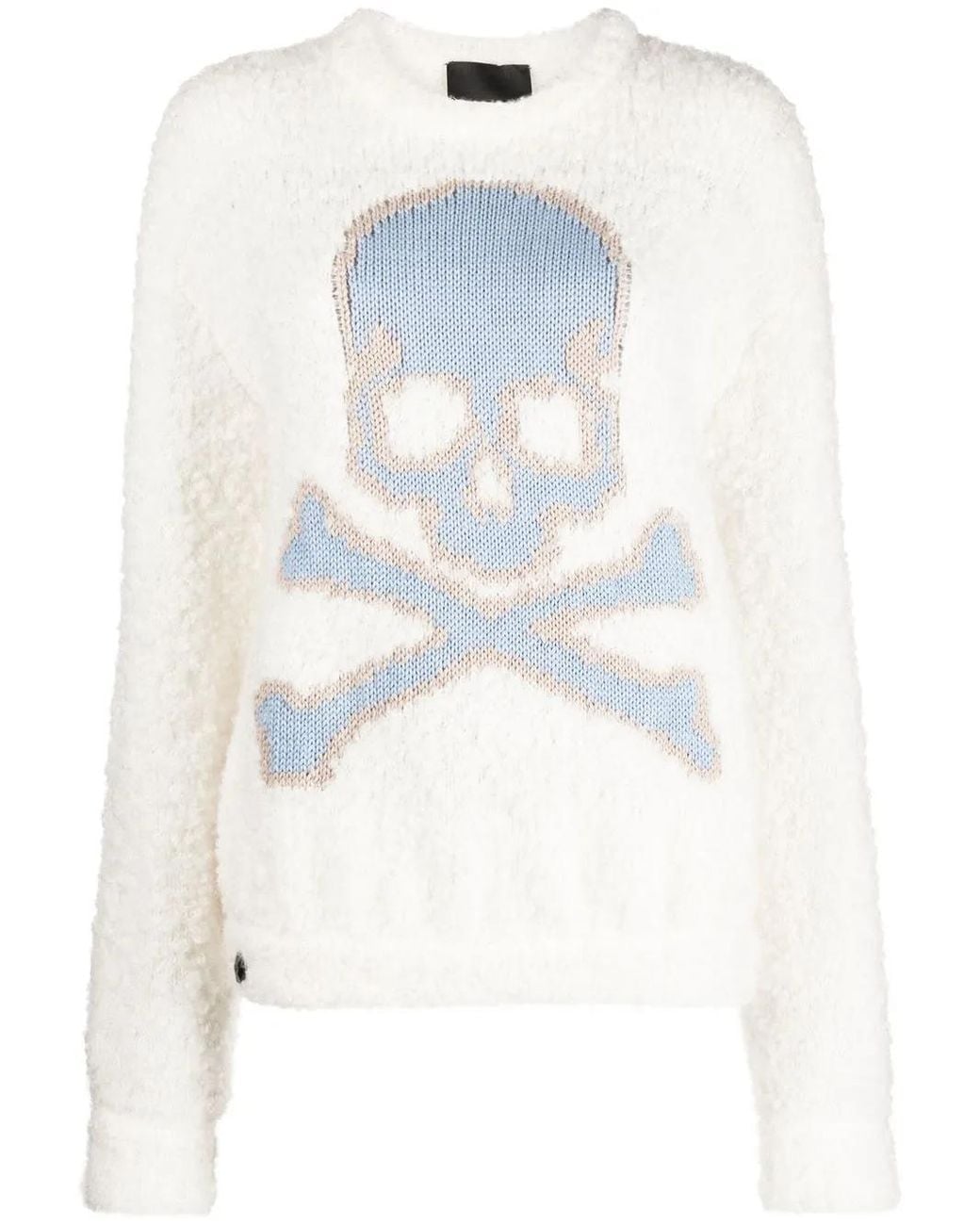Pull Skull Bones En Maille Philipp Plein en coloris White
